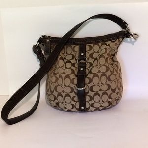 Coach Brown C Print Canvas Crossbody Purse